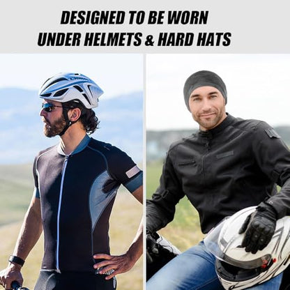 WTACTFUL Cooling Breathable Skull Cap Men Women, Sweat Wicking 1-2-4 Pack - color: Black + Camo Gray