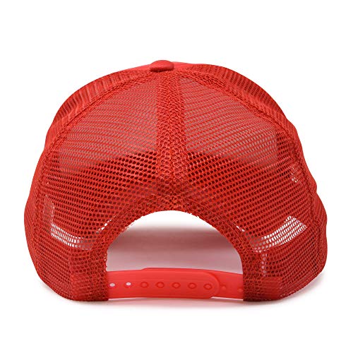 DALIX Solid Blank Trucker Hats Caps 2 Pack - color: Red
