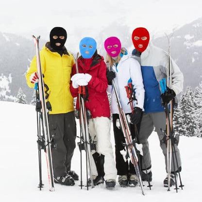 3 Hole Ski Mask, Knitted Balaclava Face Mask, Winter Full Face Mask Cover for Winter Outdoor Sports - color: Blue