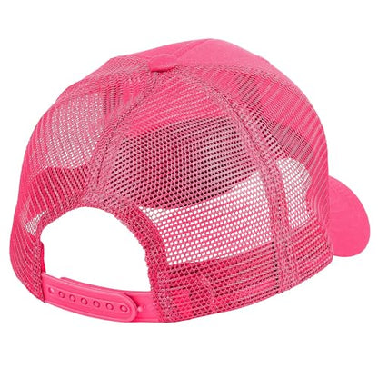 Falari Trucker Hat Baseball Cap Structured Plain Design 6 Panel, Adjustable Size - color: 1pk Hot Pink