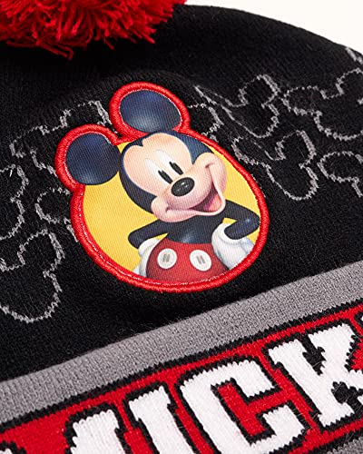 Disney Boys' Winter Hat - 2 Pack Lightning McQueen Pom Pom Beanie or Mickey Mouse Hat (4-7) - color: Mickey Mouse