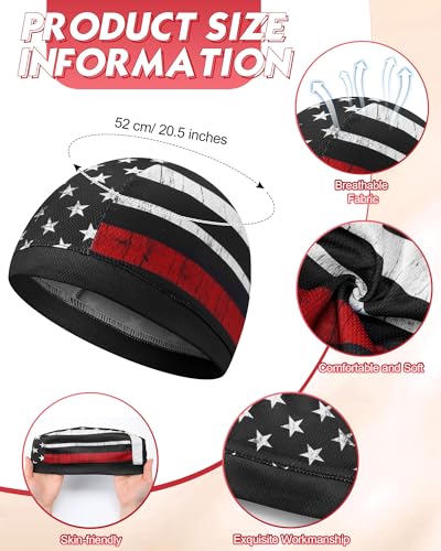 9 Pcs Cooling Skull Cap Liner Sweat Wicking Cycling Cap for Men - color: Multicolor, style: National Flag