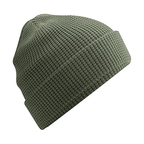 Beechfield B52N Organic Cotton Waffle Beanie - color: Olive,green