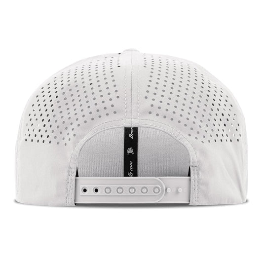 Branded Bills BB Golf Cutout PVC Flat Performance Golf Hat for Men - color: White
