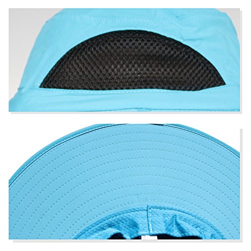 YR.Lover.Outdoor Boonie Men and Women's Hat Sun Protection Waterproof Cap for Safari Fishing Hunting Bucket Hat - color: Blue