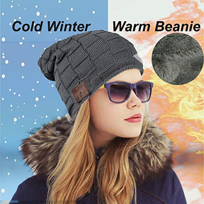 Wireless Music Hat Beanie for Men Women Headphones Wireless Earbuds Headset Music Audio Stereo Earphone Boys Girls Beanie hat Winter Cap Outdoor Sport Business Truck Driver Deep Grey - color: Deep Grey