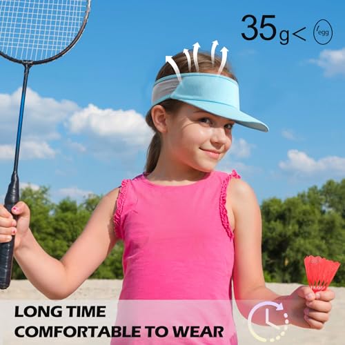 Sukeen Kids Sun Visor Hats for Girls Boys,Lightweight Sports Hat UPF50+ Sun Hat Cooling Headwear Visor for Running Outdoors - color: Sky Blue