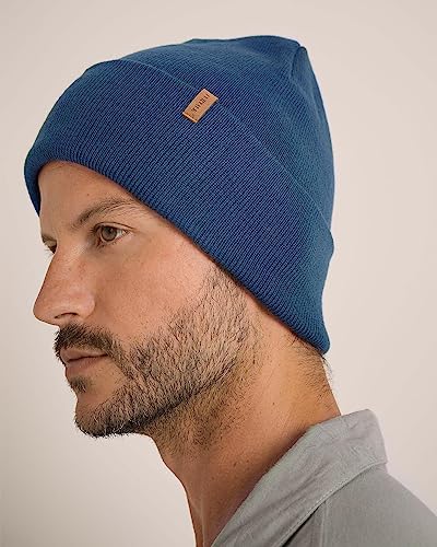 FURTALK Beanie for Men Women Cuffed Thick Knitted Winter Hat Skull Cap - color: Blue