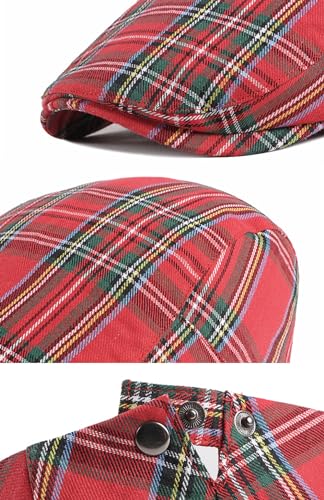2 Pack Mens Newsboy Flat Cap Plaid Ivy Gatsby Cabbie Driving Golf Hat Beret - color: 2 Pcs Set I