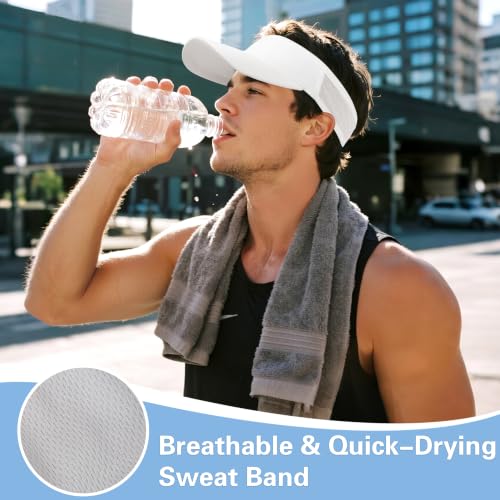 HH HOFNEN Sports Sun Visor Unisex Cooling Cap Lightweight Stretchy Packable - color: #2 White+black