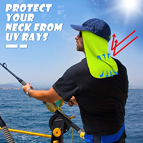 Geyoga 6 Pieces Neck Sun Protection Hat Shade Elastic UV Shade Hat Neck Protector for Fishing, Riding