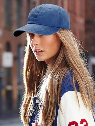 Edoneery Baseball Cap for Men and Women, Low Profile Washed Cotton Dad Hat - color: Light Blue
