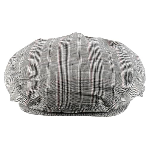Trendy Apparel Shop Plaid Checker Patterend Newsboy Ivy Flat Cap - color: Grey, size: Medium