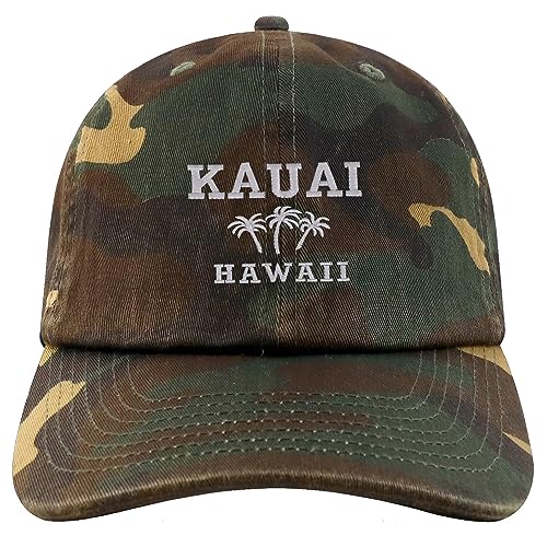 Trendy Apparel Shop Kauai Hawaii Embroidered Brushed Cotton Cap - color: Camo