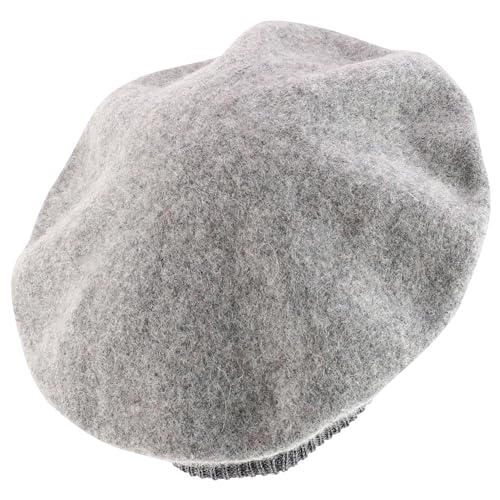 Trendy Apparel Shop Plain Solid French Wool Beret Hat - color: Grey