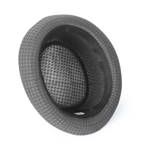 Luwint Cute Fedora Hat - Lightweight Breathable Mesh Crushable Roll Up Short Brim Bowler Derby Cap - color: Black & Blue & Khaki & Brown