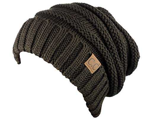 NYFASHION101 Slouch Wrinkled Beanie Cap Slouchy Skull Hat - color: Brown