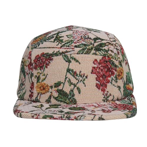 5 Panel Camper Hat | Multi-Color Unique Designs | Caps for Men & Women | Large or X-Large - color: Flower, size: 7 1/4-7 3/8