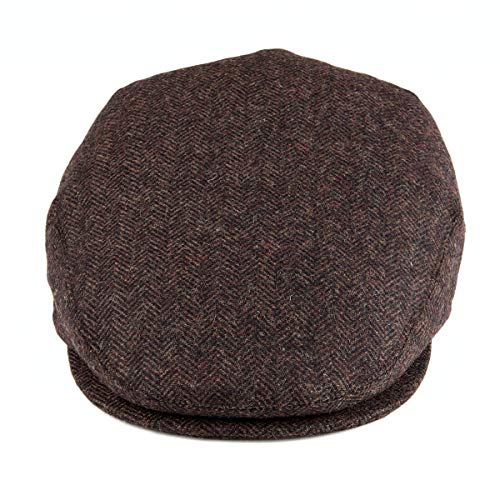 VOBOOM Men's Herringbone Flat Ivy Newsboy Hat Wool Blend Gatsby Cabbie Cap - color: Coffee, size: 7 1/8