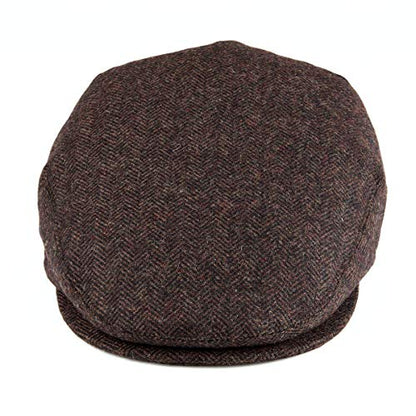 VOBOOM Men's Herringbone Flat Ivy Newsboy Hat Wool Blend Gatsby Cabbie Cap - color: Coffee, size: 7 1/8