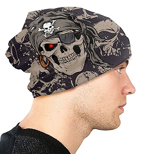 Gamepad Print Slouchy Beanie Skull Caps Chemo Hats Baggy Headwear for Men Women Jogging Cycling - color: Skull