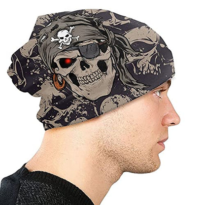 Gamepad Print Slouchy Beanie Skull Caps Chemo Hats Baggy Headwear for Men Women Jogging Cycling - color: Skull