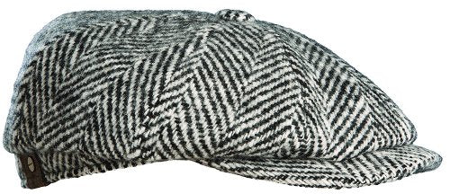Stetson Men's Houndstooth Hatteras Cap,Black,M