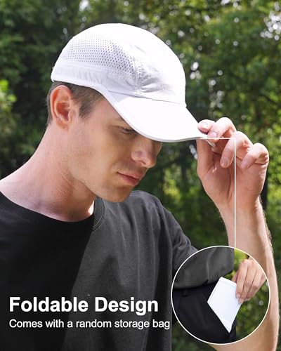 GADIEMKENSD Mens Folding Outdoor Hat Long Brim UPF 50+ Sun Protection - color: Folding White