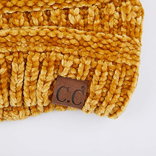 C.C Exclusives Cable Knit Beanie - Thick, Soft & Warm Chunky Beanie Hats - color: Chenille Mustard