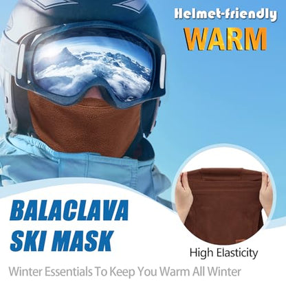Winter Balaclava Ski Mask for Men Women - Windproof Thermal Face Mask for Snowboard Cycling Running for Cold Weather - color: Khaki