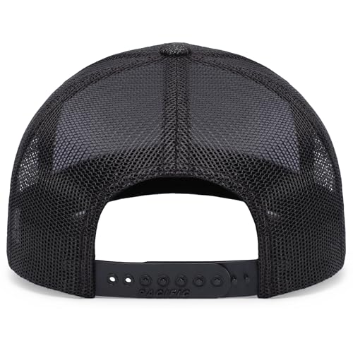 Pacific Headwear Melange Heather Low-Profile Trucker - color: Black Heather/Black/Black Heather