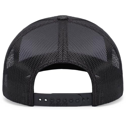 Pacific Headwear Melange Heather Low-Profile Trucker - color: Black Heather/Black/Black Heather