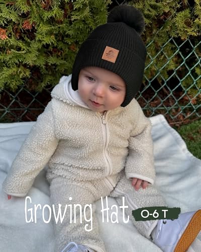 FURTALK Baby Toddler Winter Hat Fleece Lined Beanie Earflaps Outdoor - color: Black+gray, size: 6-24 Months