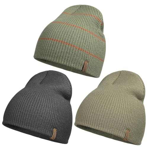 OUTDOOR SHAPING Unisex Knit Beanie Hat - Warm Durable Soft Skull Cap for Men & Women - color: Combo C