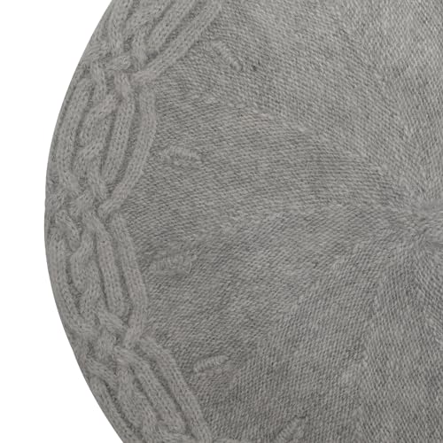 ZLYC Women French Beret Hat Reversible Solid Color Knit Warm Artist Cap - color: Cable Knit Gray