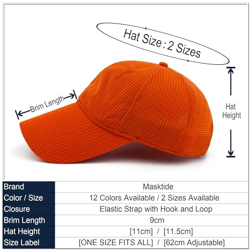 Long Brim Golf/Running Hat Full Mesh Baseball Cap Breathable - color: Blaze-orange, size: X-Large-XX-Large