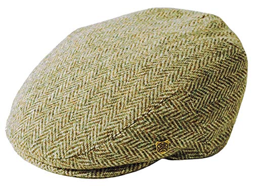 Failsworth Millinery Stornoway Harris Tweed Flat Cap (Latest Version) - color: Pattern 3397 - Beige, size: Small