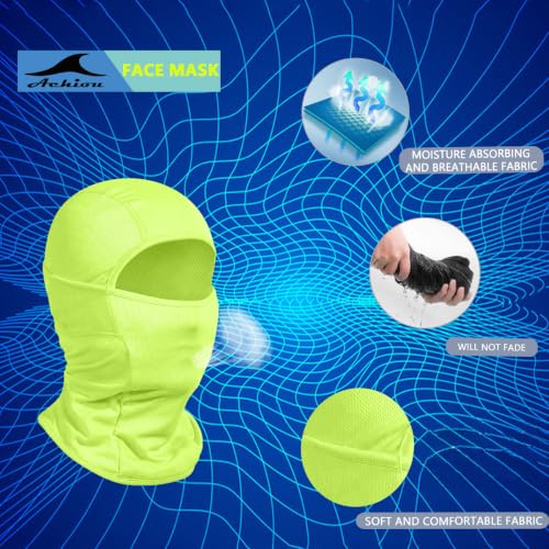 Achiou Ski Mask for Men and Women, Lightweight UV Balaclava Face Cover - color: Fluorescent