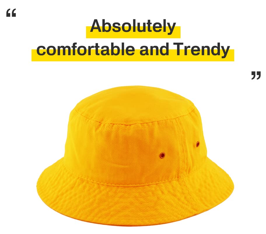 KBETHOS® 100% Cotton Washed Bucket Hat - color: Gold, size: Large-X-Large