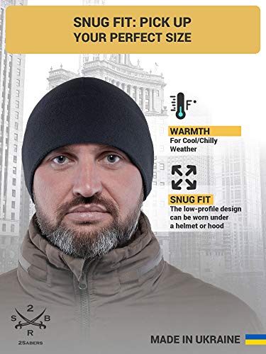 2SBR 2SABERS Warm Lightweight 170 Fleece Watch Cap - Men Women - Outdoor Skull Beanie Hat - color: Dark Navy Blue, size: Small