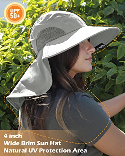 Tirrina Women's Sun Hat Wide Brim, UV Protection Sun Hats for Women - color: #1 Grey（23.6"-24"）