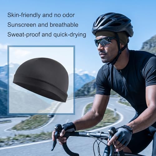 Chedin 4 Pack Cooling Helmet Liners for Men Women, Moisture Wicking Skull Caps, Breathable Lycra Sweat Caps for Cycling Motorcycle Running Hard Hat