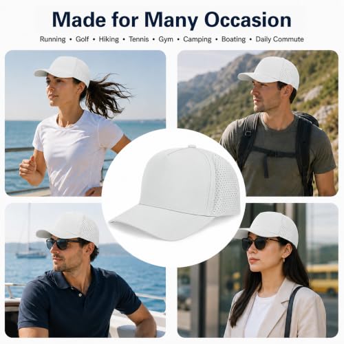 5 Panel Baseball Cap Quick Dry Mesh Snapback Hat for Women Men - color: Lightgrey