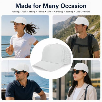 5 Panel Baseball Cap Quick Dry Mesh Snapback Hat for Women Men - color: Black+navy+lightgrey