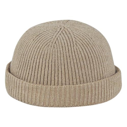 Croogo Brimless Hat Beanie Docker Cap Rolled Cuff Worker Sailor Skullcap - color: Ct47-khaki