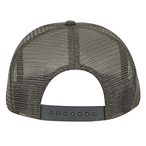 OTTO Polyester Foam Front Youth 5 Panel High Crown Trucker Hat - color: Char. Gray