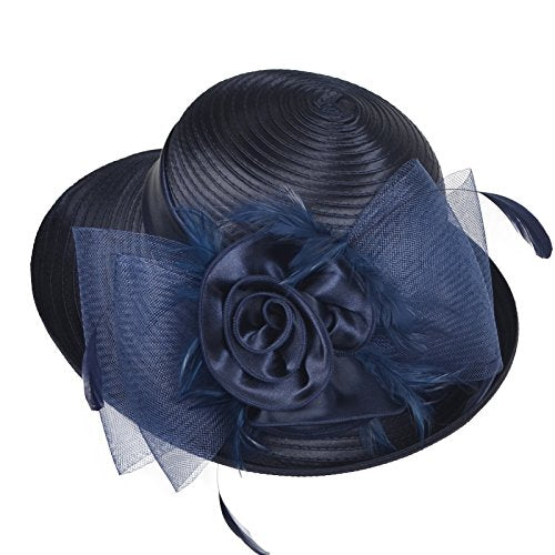 Original One Women's Classic Cloche Church Hat for Derby Day Kentucky Horse Racing - color: Royal Blue