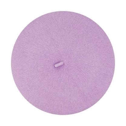 Gllutt Women Wool Beret Hat French Style Solid Color - color: Lilac
