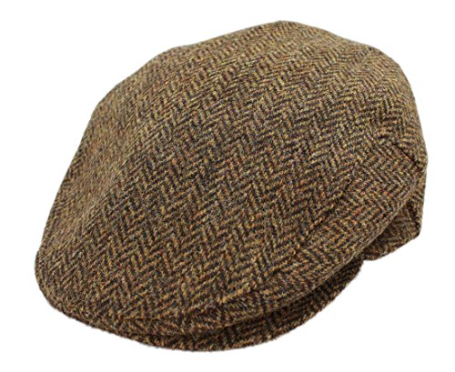 Biddy Murphy Newsboy Flat Cap, 100% Irish Wool - Made in Ireland - color: Brown, size: Medium