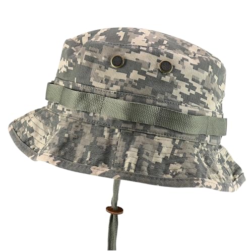 Armycrew 100% Washed Cotton Boonie Hat with Chin Strap - color: Univeral Digital, size: X-Large